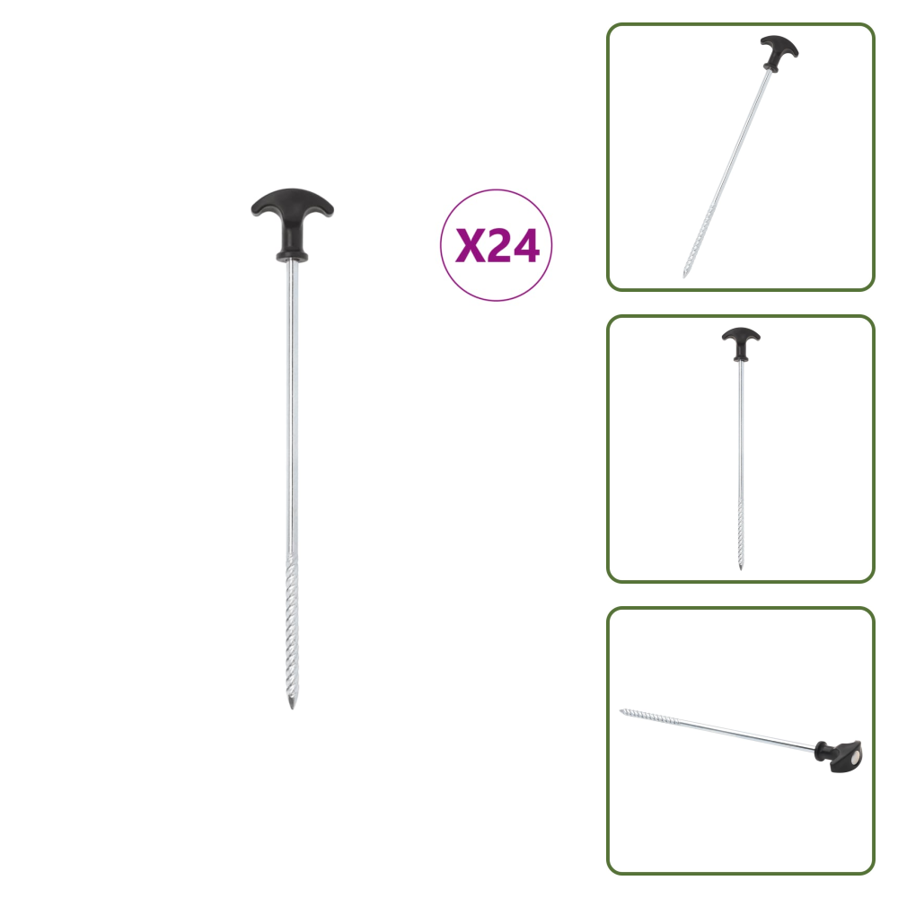 The Living Store Zeltheringe 24 Stk. 30 Cm Ø7 Mm Verzinkter Stahl - Camping