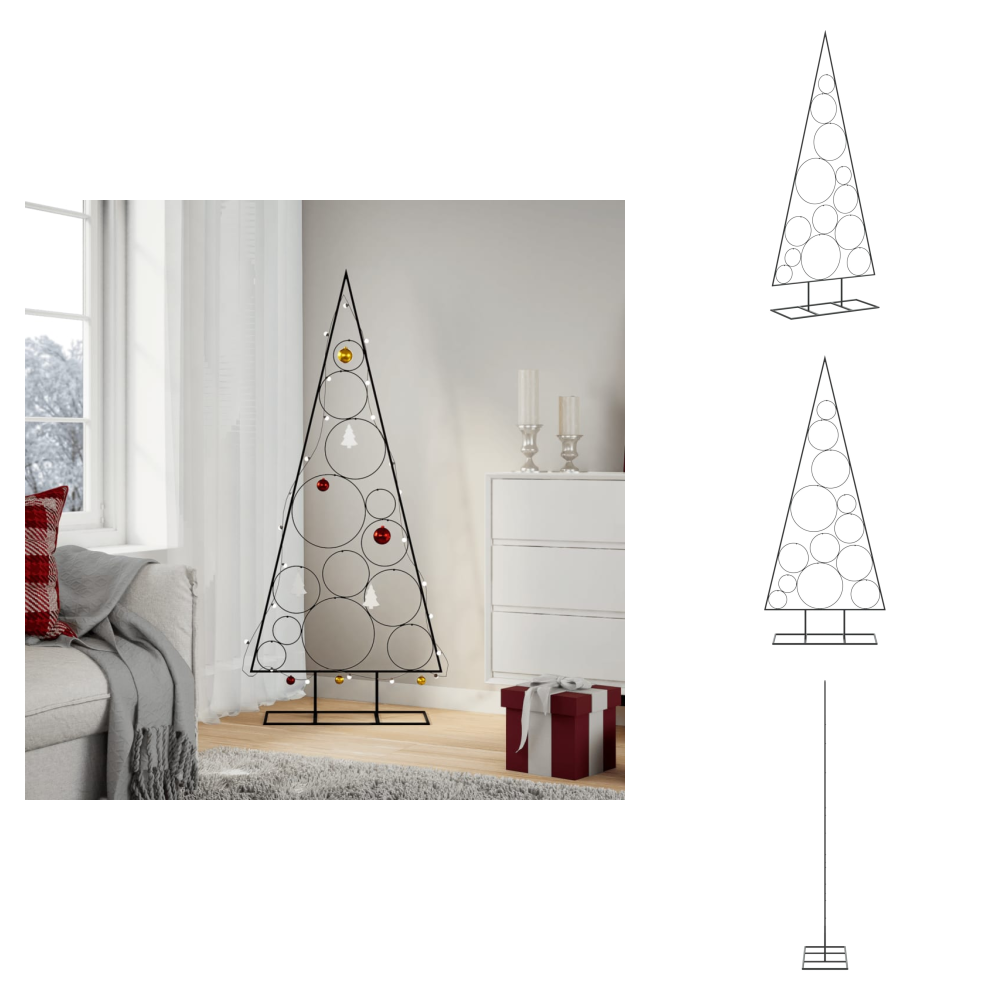 The Living Store Metall-weihnachtsbaum Für Dekorationen Schwarz 150 Cm - Weihnachtsdekoration
