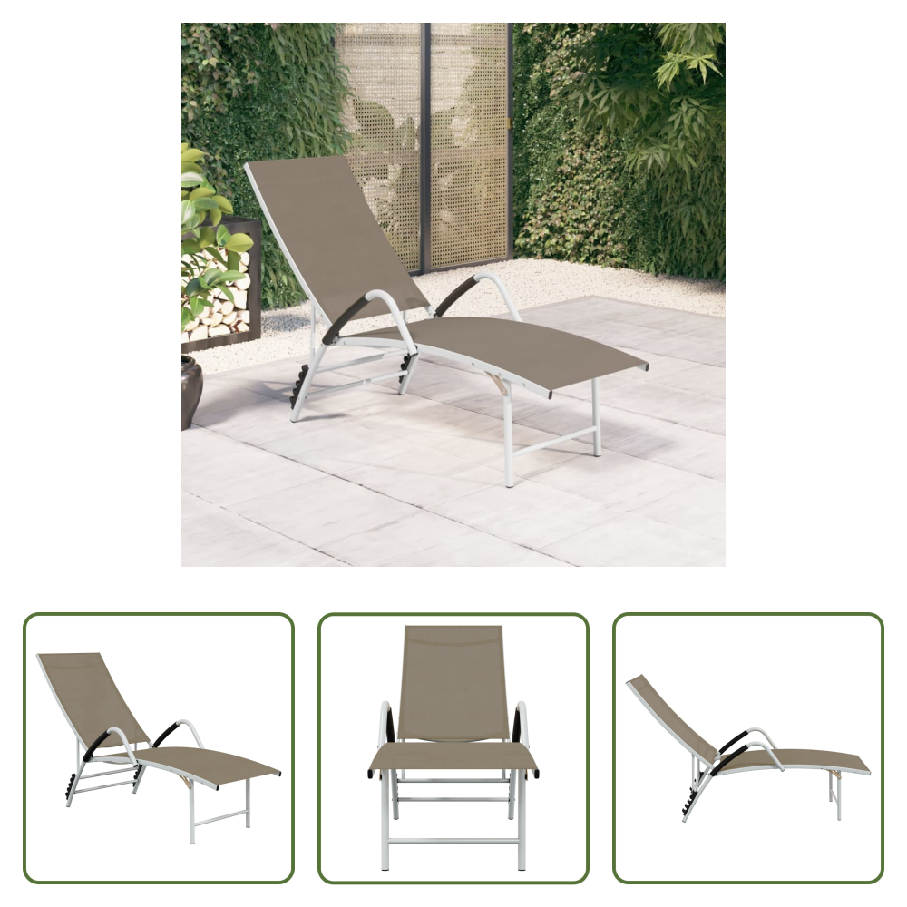 Sonnenliege - Sonnenliege Textilene Und Aluminium Taupe