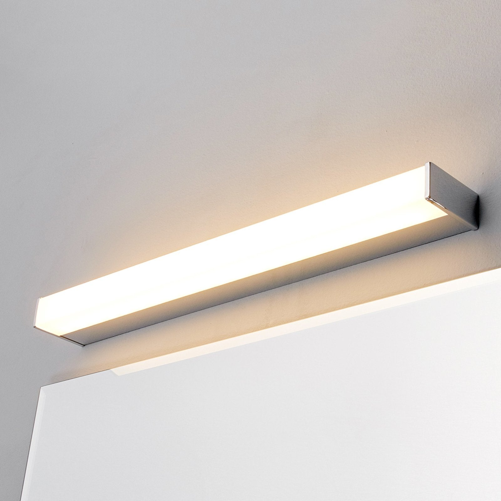 [neuwertig] B-ware Lindby Wandleuchte Wandlampe Led Philippa Badezimmer Spiegel Chrom Eckig