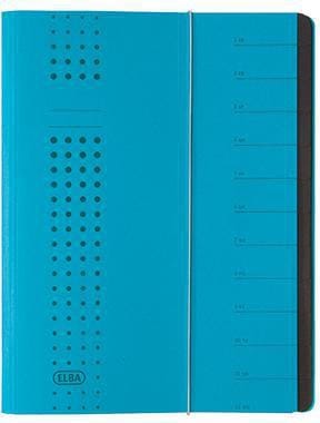 Elba - Ordnungsmappe Chic Din A4 320g/m² Intensivkarton Recycelt Farbe: Blau 12 Fächer