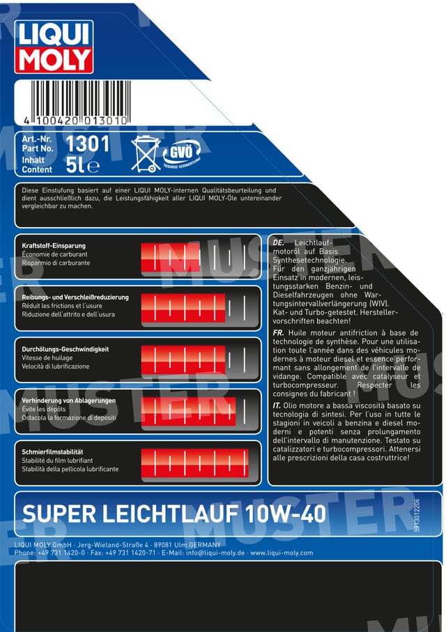 Motoröl Super Leichtlauf 10w-40 5 L Motoröle - Liqui Moly