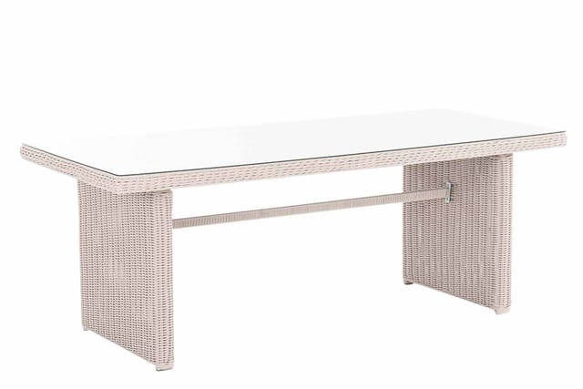 Clp - Polyrattan Tisch Fontana Xl 200 X 90 Cm Perlweiß
