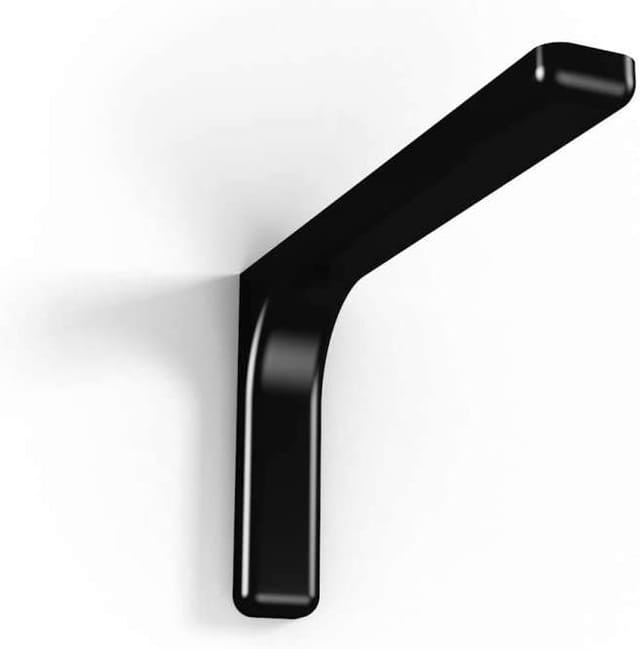 Paket 2 Verchromte Zinkstahl -stützklammern Mit Plastischer Abdeckung Zum Befestigen Der Wandregale - Black18 Cm