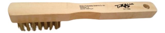 Trendline Drahtbürste Messing 3-reihig Holzgriff Grillreiniger Metallbürste