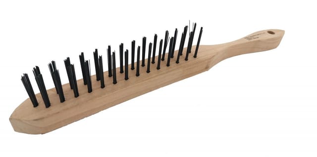 Drahtbürste Zink 2-reihig Holzgriff Stahlbürste - Trendline