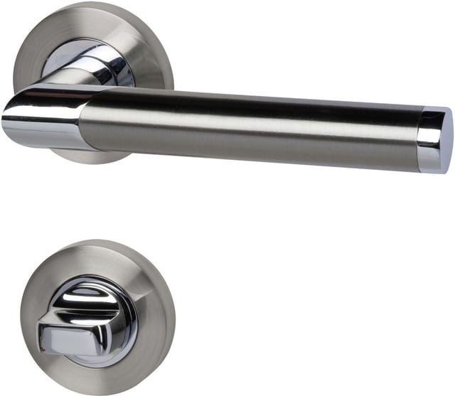 Alpertec - Wc-rosettengarnitur Lissabon Edelstahl Silber Rund Beschläge