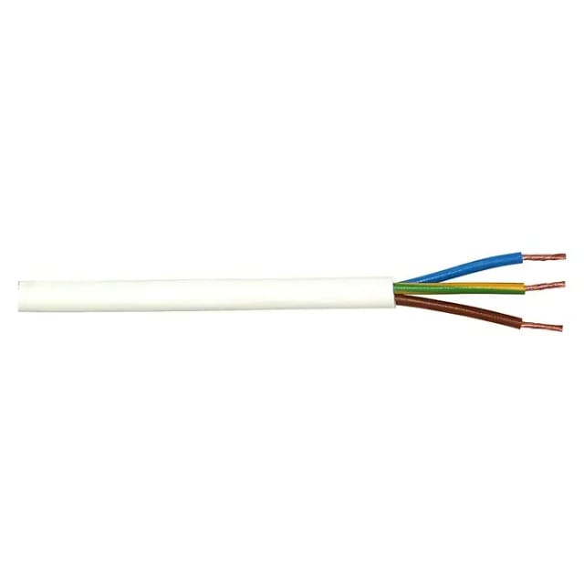 Schlauchleitung H03vv-f 3 X 0,75 - 5 Meter Weiß Gummileitung Leitung Kabel