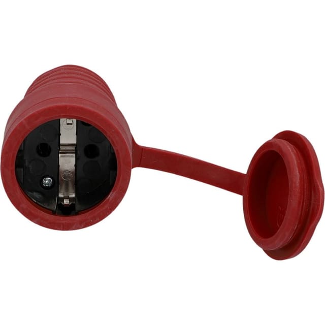 Weitere - Schutzkontakt-kupplung Gummi Pvc-ei Ip44 Deckel Rot Stecker & Kupplungen