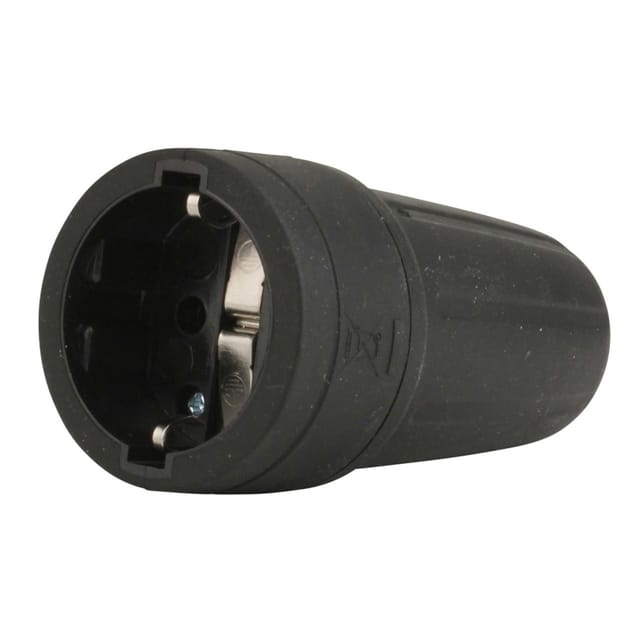 Weitere - Schutzkontakt-kupplung Gummi Pvc-ei Ip20 Schwarz/rot Stecker & Kupplungen