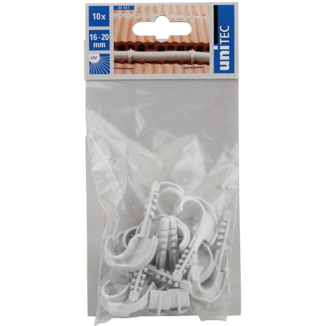 Einzelsteckschelle 16-20 Mm Grau 10x Nagelschellen