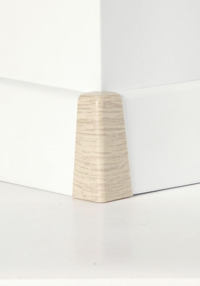 Classen - Außenecke Für Clip-leiste Foliert 58 X 19 Mm Eiche Weiß Holzpore Laminatleiste