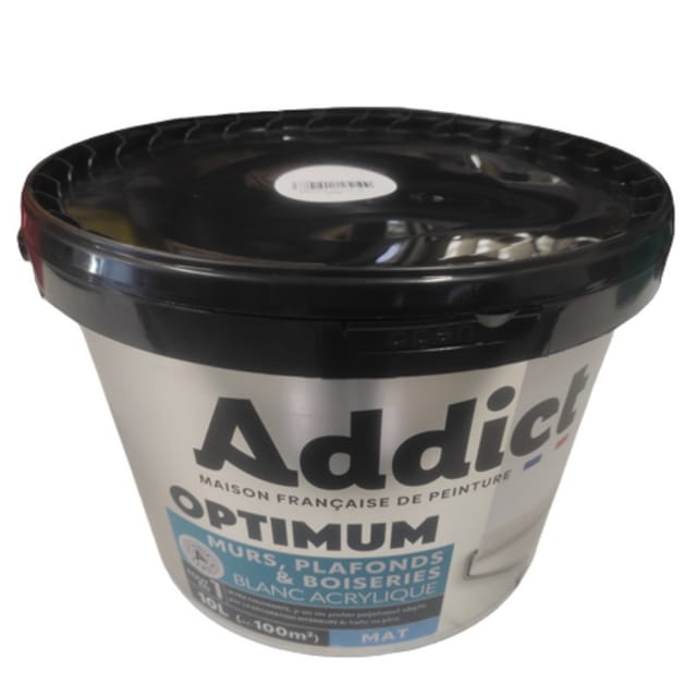 Penture Acrylique Murs, Plafonds Et Boiseries Addict Optimum 10l Blanc Mat