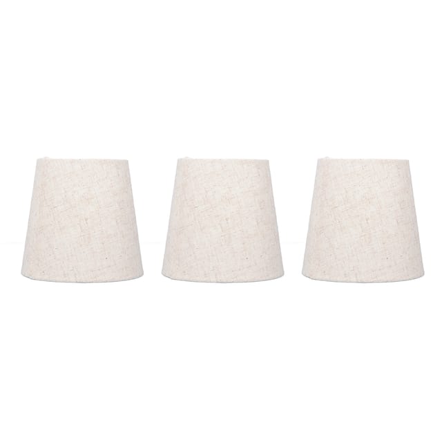 Moderne Leinenlampenschirme 15 X 14 X 11 Cm – 3 Stück Für Kronleuchter, Wandlampen Oder Kerzen.