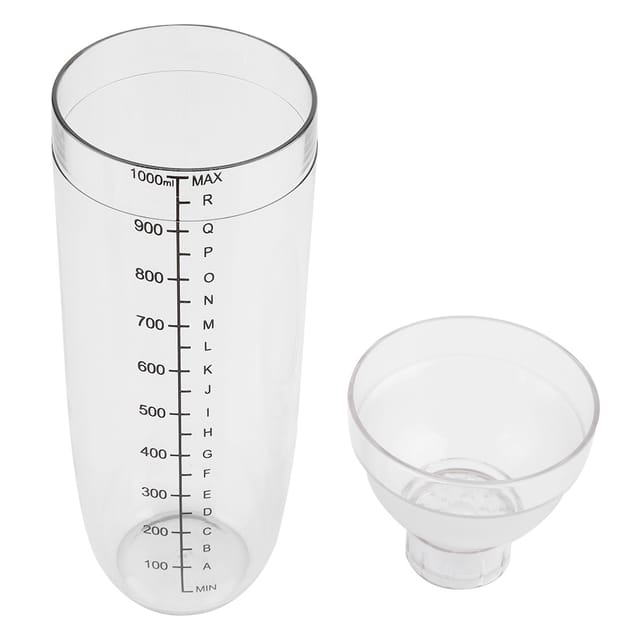Auslaufsicherer, Transparenter Pc-cocktailshaker Mit Graduierung (1000 Ml)
