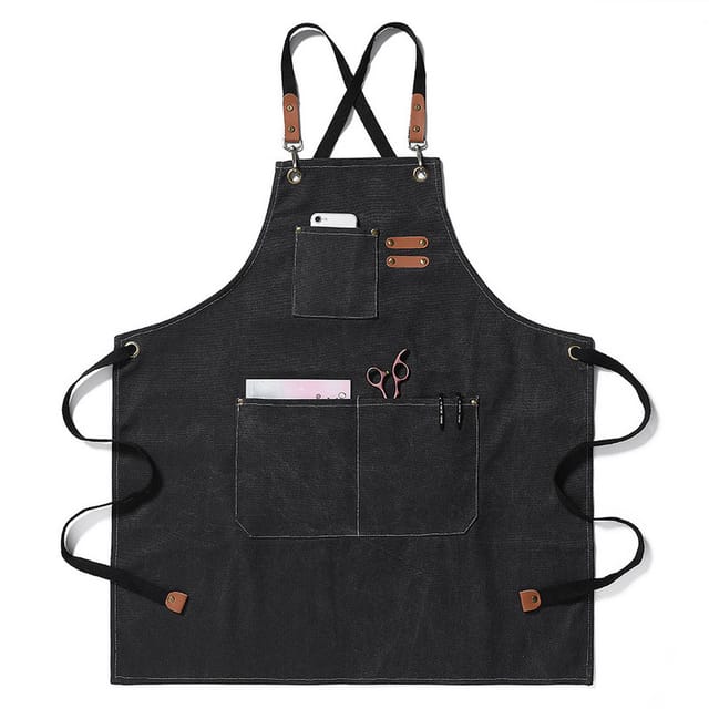 Küchenschürze, Grillschürze Für Herren, Arbeitsschürze Für Damen Mit Verstellbarem Riemen Und 3 Taschen, Canvas-schürzen Für Kellner, Kochen, Malen, Töpfern