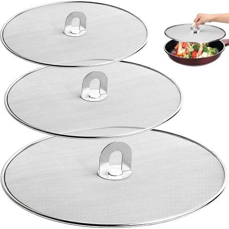 3-teiliges Anti-spritz-deckelset Für Die Küche, Passend Für Verschiedene Bratpfannen (33 Cm, 29 Cm, 25 Cm)