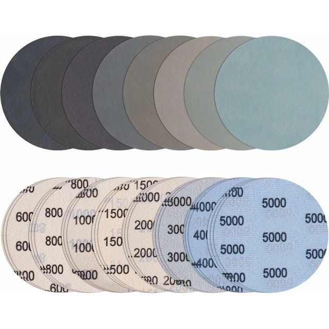 Set Mit 24 Schleifscheiben (125 Mm) – Jinfgerne – Nass-/trockenschleifpapier Mit Körnungen Von 600 Bis 5000 Zum Schleifen Und Polieren Von Metall Und Holz