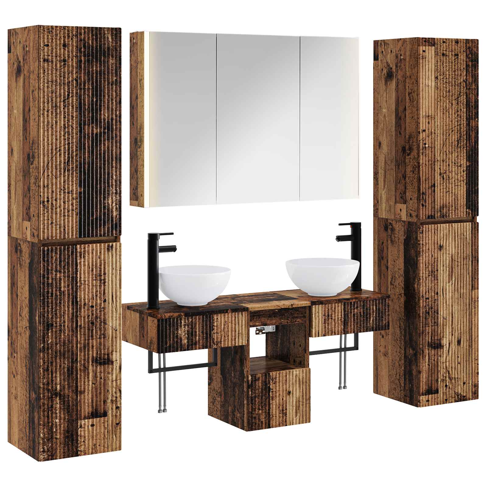 Badezimmermöbel-set 6 Stk. Altholz 100 X 15,5 X 70 Cm Vidaxl