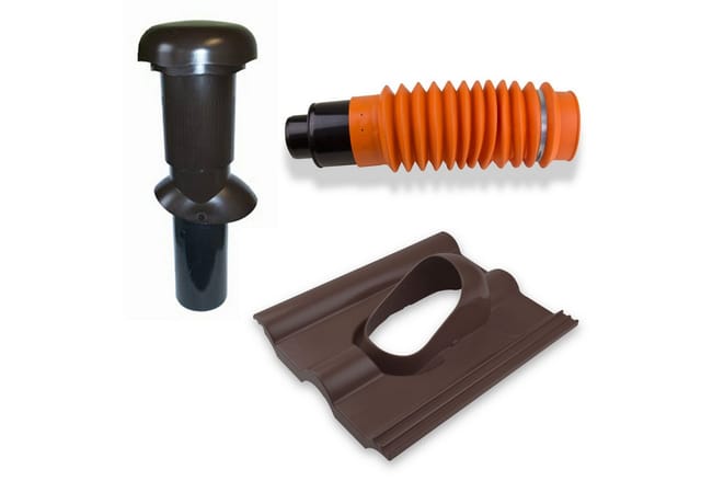 Klöber-set5 Dachentlüftung Dn100 Braun Frankf. Pf. Rohr