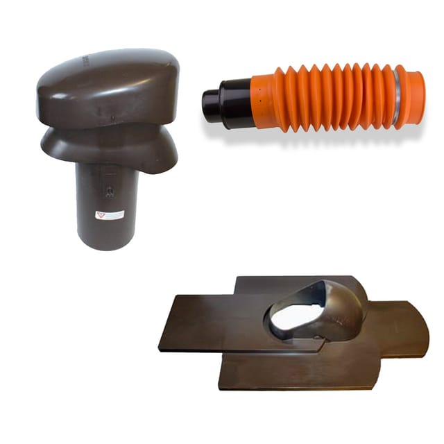 Klöber-set11 Dachentlüftung Dn100 Braun Biberschwanz Lüftungziegel