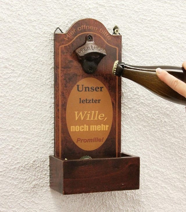 Flaschenöffner Mit Kronkorkenbehälter Bieröffner 32 Cm Wandflaschenöffner Öffner / Produktart: 5093