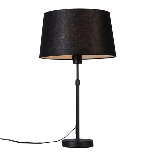 Tischleuchte Schwarz Mit Schirm Schwarz 35 Cm Verstellbar - Parte