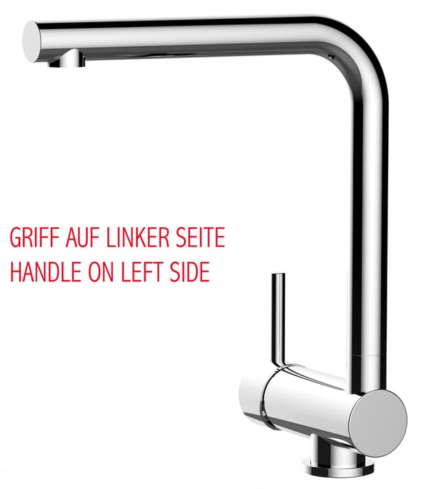 Unterfenster Wasserhahn Vorfenster Umklappbar 6 Cm Verchromt Kuechenarmatur Mit 360 Schwenkbarem L Auslauf - Linker Hebel