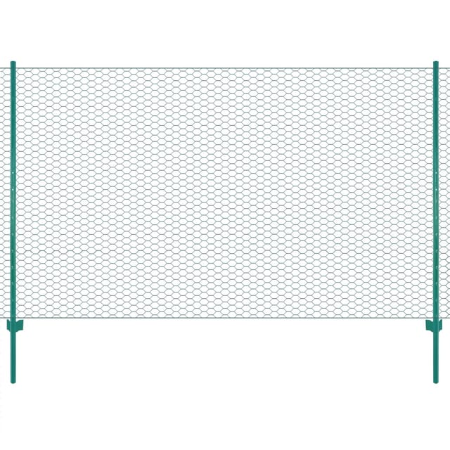 Vidaxl Maschendrahtzaun Mit Pfosten Stahl 25 X 1,5 M Grün