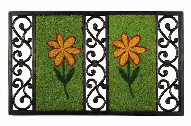 Fußmatte Salome Flower Grün, 45 X 75 Cm Fußmatte