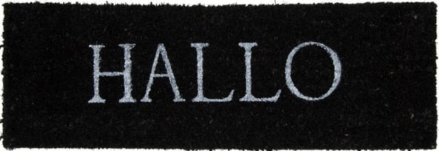 Fußmatte Hallo Kokos Schwarz, 26 X 75 Cm Fußmatte
