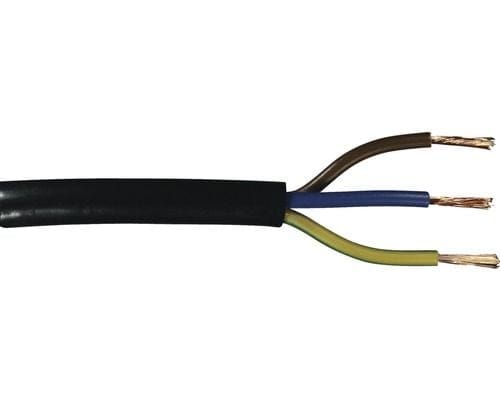 Schlauchleitung H05vv-f 3 X 1,0 - 5 Meter, Schwarz Schlauchleitung
