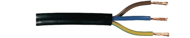 Gummileitung H05rr-f 3 X 1,0 - 5 Meter, Schwarz Kabel & Leitungen