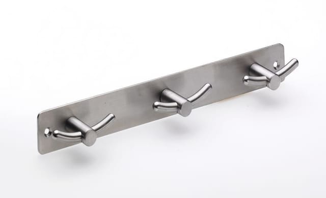 Hettich - Garderobenleiste 3 Haken 27,0 X 3,5 X 3,5 Cm Edelstahl Hakenleisten
