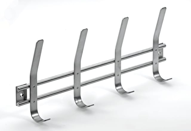 Hettich - Garderobenleiste 4 Haken 35,5 X 15,5 X 5,0 Cm Edelstahl Hakenleisten