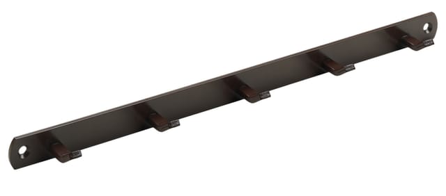 Hettich - Garderobenleiste 5 Haken 34,0 X 2,0 X 3,0 Cm Braun Hakenleisten