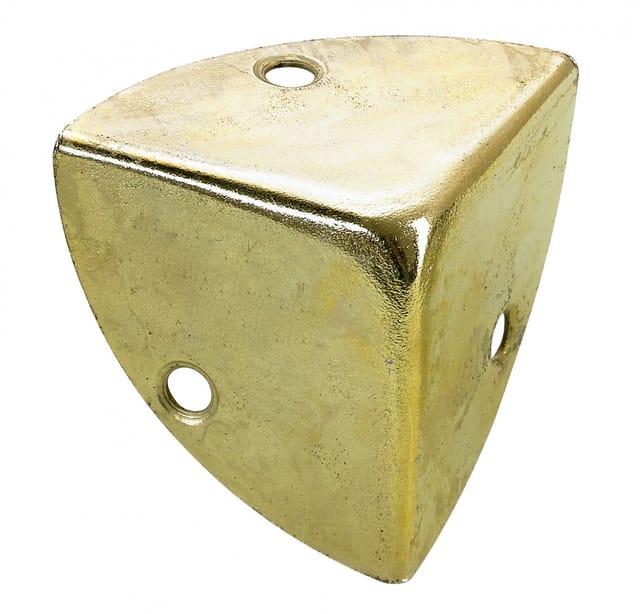 Hettich Kofferecke Stahl Vermessingt Zum Anschrauben, L.28 Mm Hettich