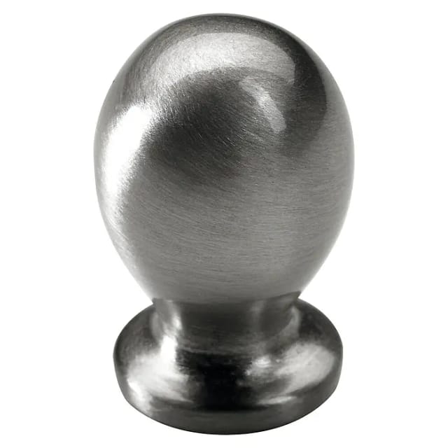 Hettich - Möbelknopf Zinkdruckguss Edelstahl-optik Ø 15,0 X 25,0 Mm - 1 Stück Filzgleiter & Möbelgriffe