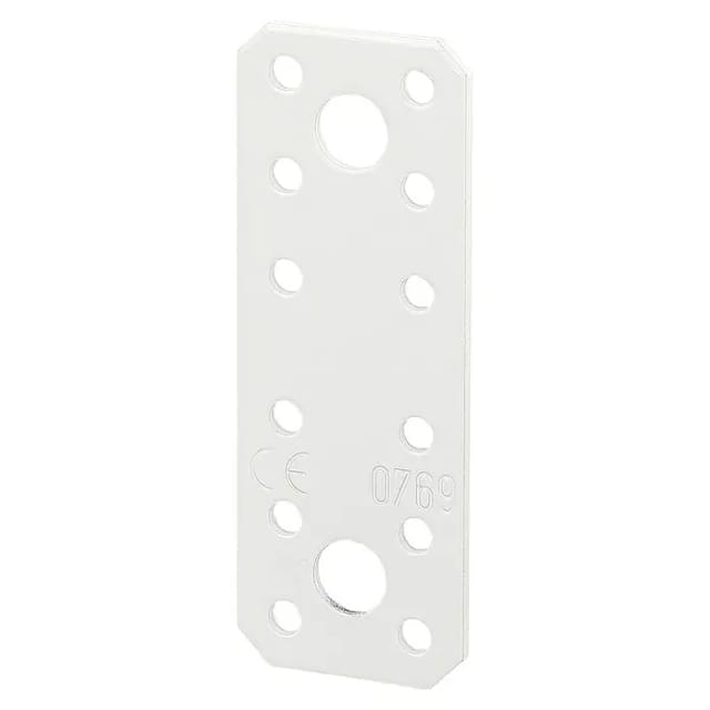 Flachverbinder Lochplatte Weiss, 9,6 X 3,5 Cm - Vormann