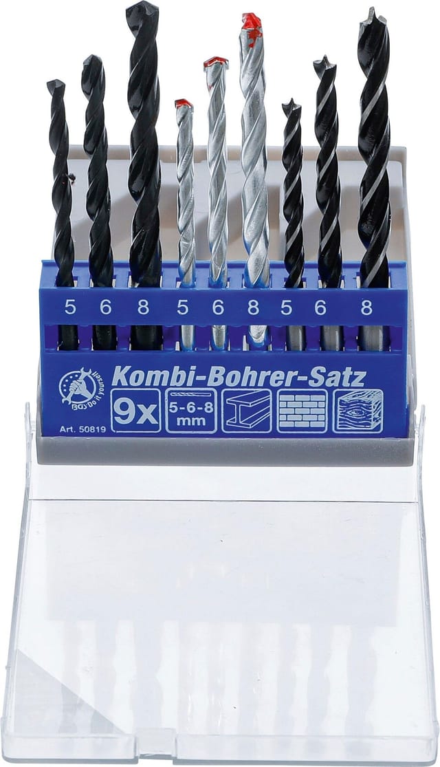 Kombi-bohrer-satz 5 - 8 Mm 9-tlg.