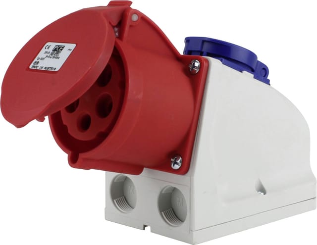 Pce - Cee-kombi-wandsteckdose 1xschutzkontakt 1xcee 32a Rot Stecker & Kupplungen