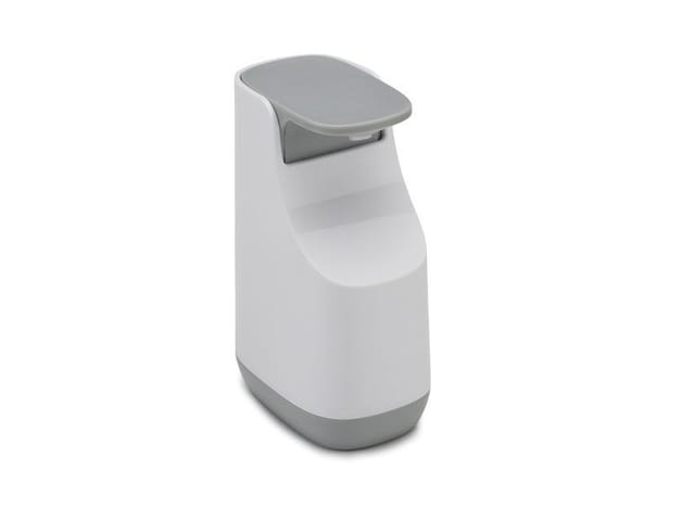 Kompakter Seifenspender Dejoseph Joseph Slim™ In Grau/weiß, Mit Anti-tropf-düse Und Einem Fassungsvermögen De 350ml, Einfach De Zu Verwenden Und Aufzubewahren.