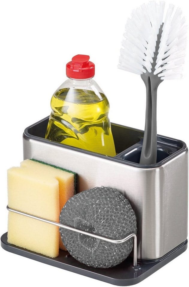 Spülbeckenorganisator Josephjoseph Joseph Oberfläche, Fächer Für Reinigungsmittel Und Schwämme, Sockel Mit Effizientem Abfluss, Modernes Design, Grau, Einfache De Reinigung