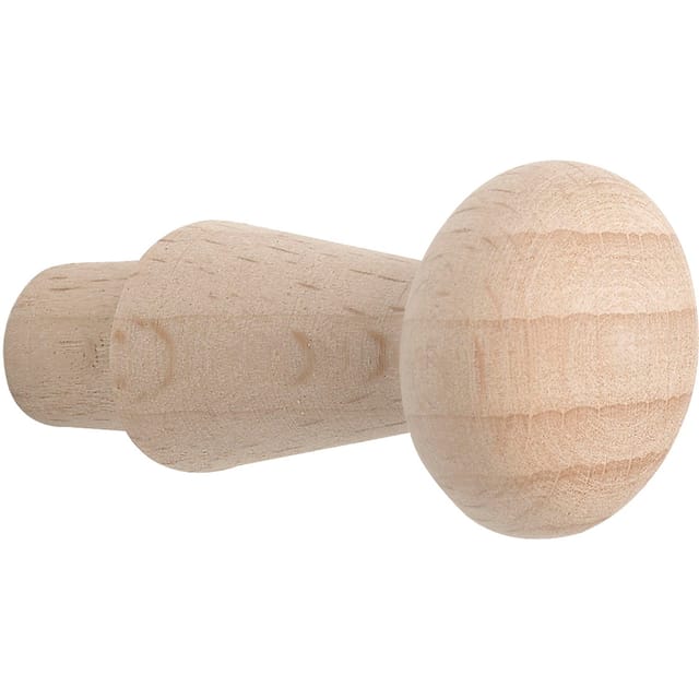 Horus - Alles Im Griff Holz Kleiderhaken Wandhaken Zum Einbohren Ø 10x12mm - Garderobenhaken, Buche Roh