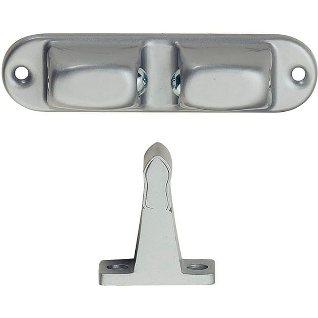 Kws - Türhalter 1083 Mit Verstellbarer Druckkugel, Wandab. 70mm,alu/stahl Silber Lack.
