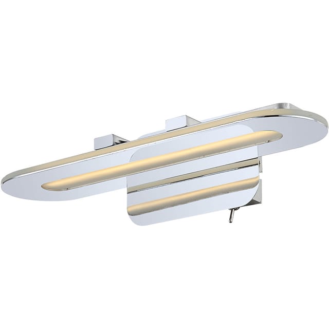 Design 5 Watt Led Wand Beleuchtung Gäste Hotel Zimmer Lampe Silber Schalter Globo 68057w