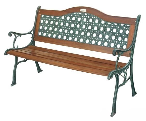 Fraschetti - Outdoor -bank In Gusseisen Rattan Bogen 126x60 Cm Garten Deluxe -kollektion