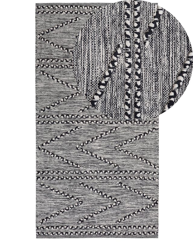 Teppich Termal Schwarz 80 X 150 Cm Baumwolle