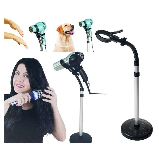 Trade Shop Traesio - Trade Shop - 100 Cm Langer Haartrocknerhalter Mit Festem Sockel Für Friseure -