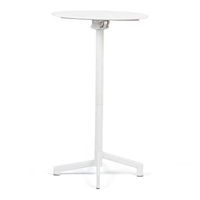 Sklum - Runder Bartisch Ø60 Cm Klappbar Und In 2 Höhen Verstellbar Aus Stahl Dely Weiss
